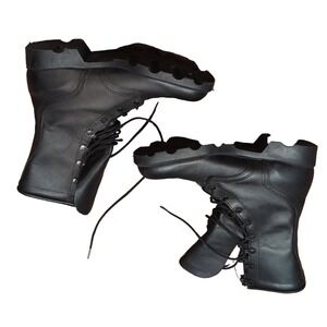 ALTAMA Combat Boots 7850 Men's Black Leather Steel Toe 10 E Lace Up